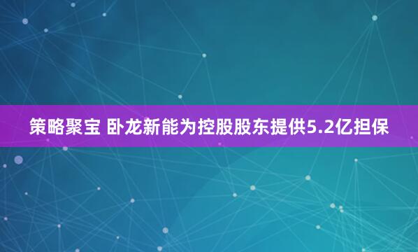 策略聚宝 卧龙新能为控股股东提供5.2亿担保